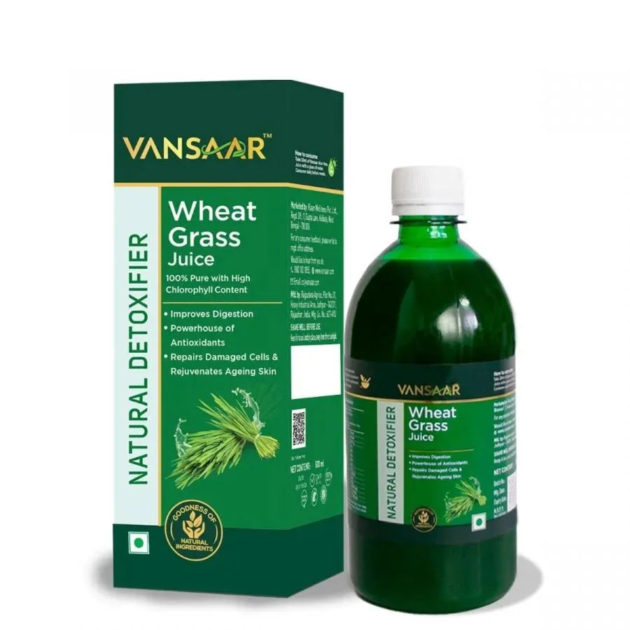 Wheatgrass Juice | Natural Liver Detox & Gut Cleanser Juice | Superfood For Weight & Cholesterol Management | 8th Day Harvest For Maximum Nutrition - Vansaar