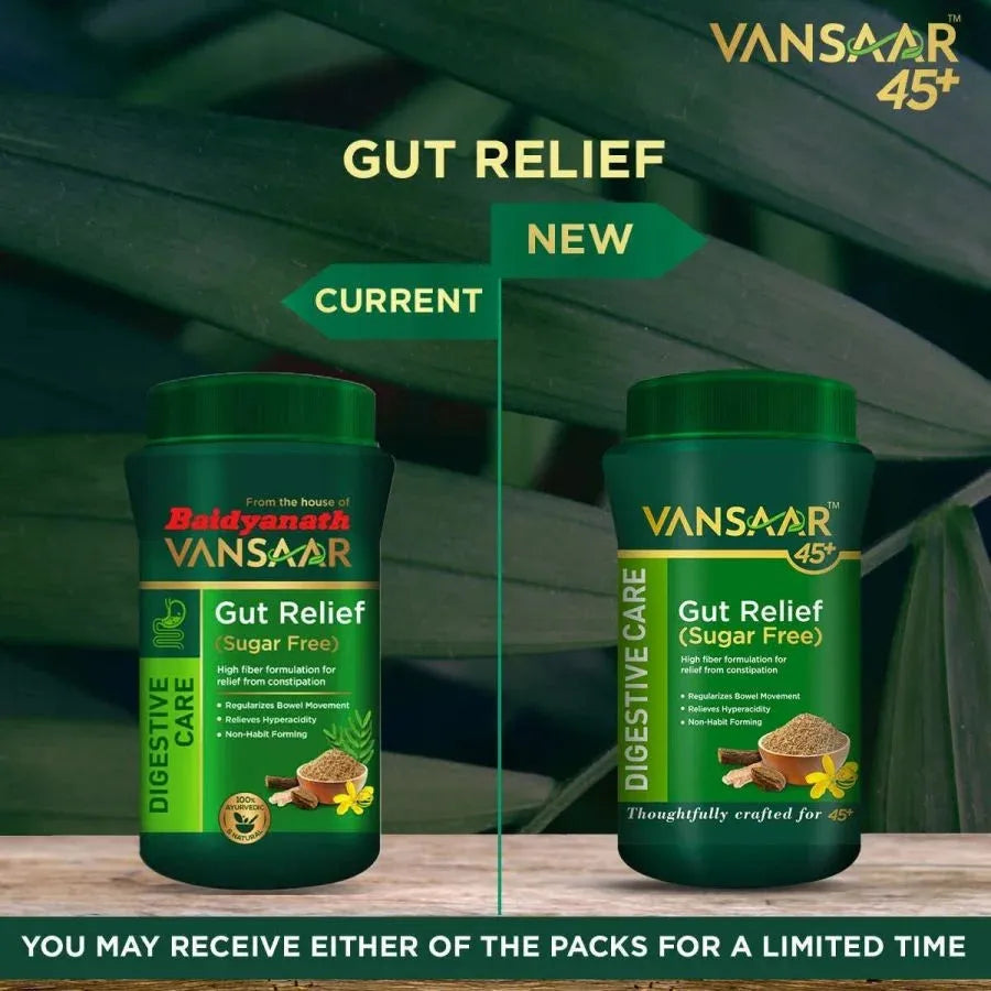 Gut Relief (Sugar Free) | For Constipation & Bloating | 7 Ayurvedic Herbs like Isabgol - Vansaar