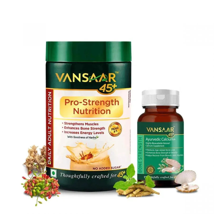 Strength & Nutrition Combo - 45+ Pro Strength Nutrition & Calcium Plus Tablets - Vansaar